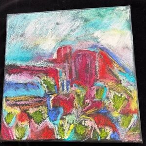 Southwest Hills An Original Pastel Painting on Canvas  12” Square Original